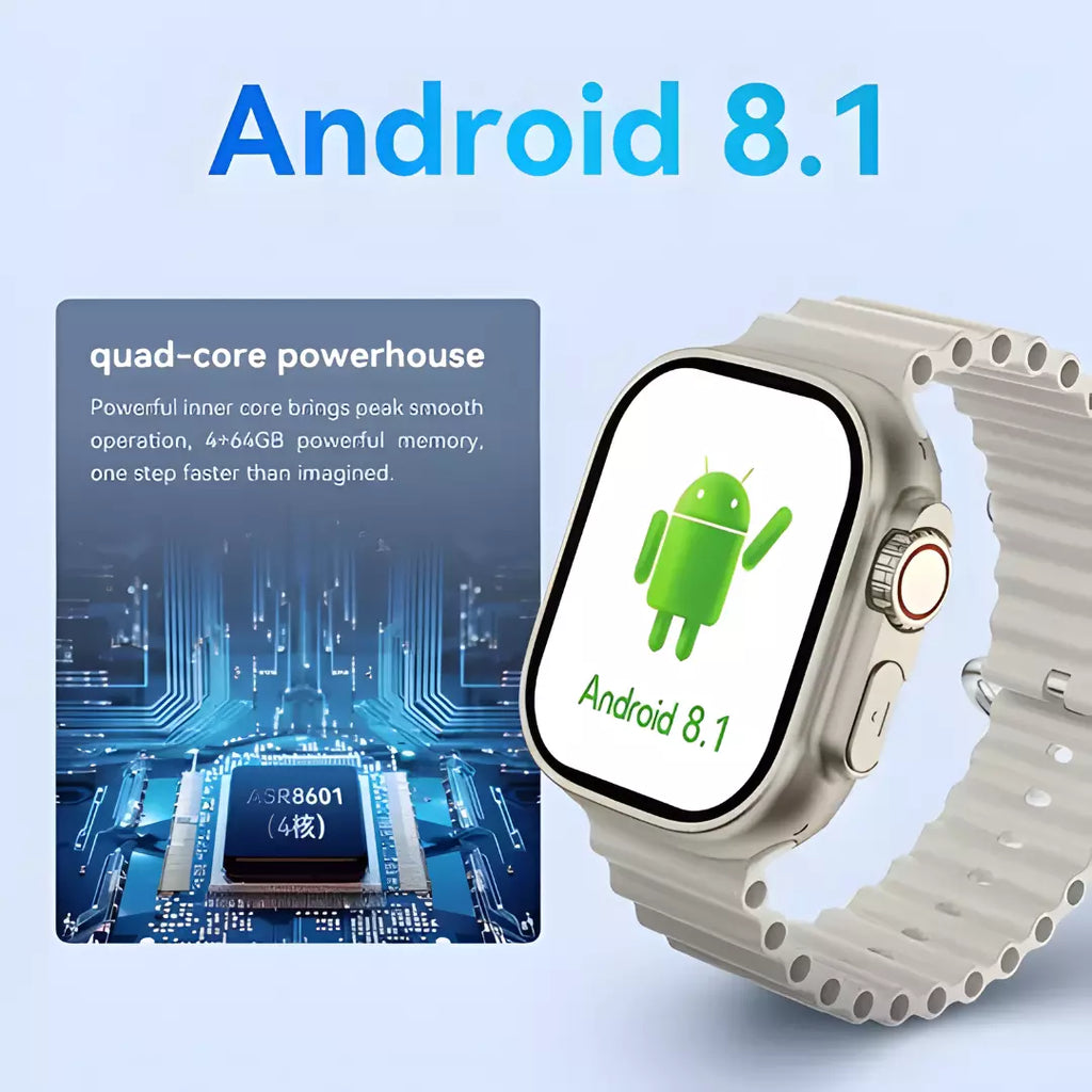 Smartwatch Howear Hw Ultra2 4G 2/64gb 7 Pulseiras Android Amoled 2 Cameras Wifi