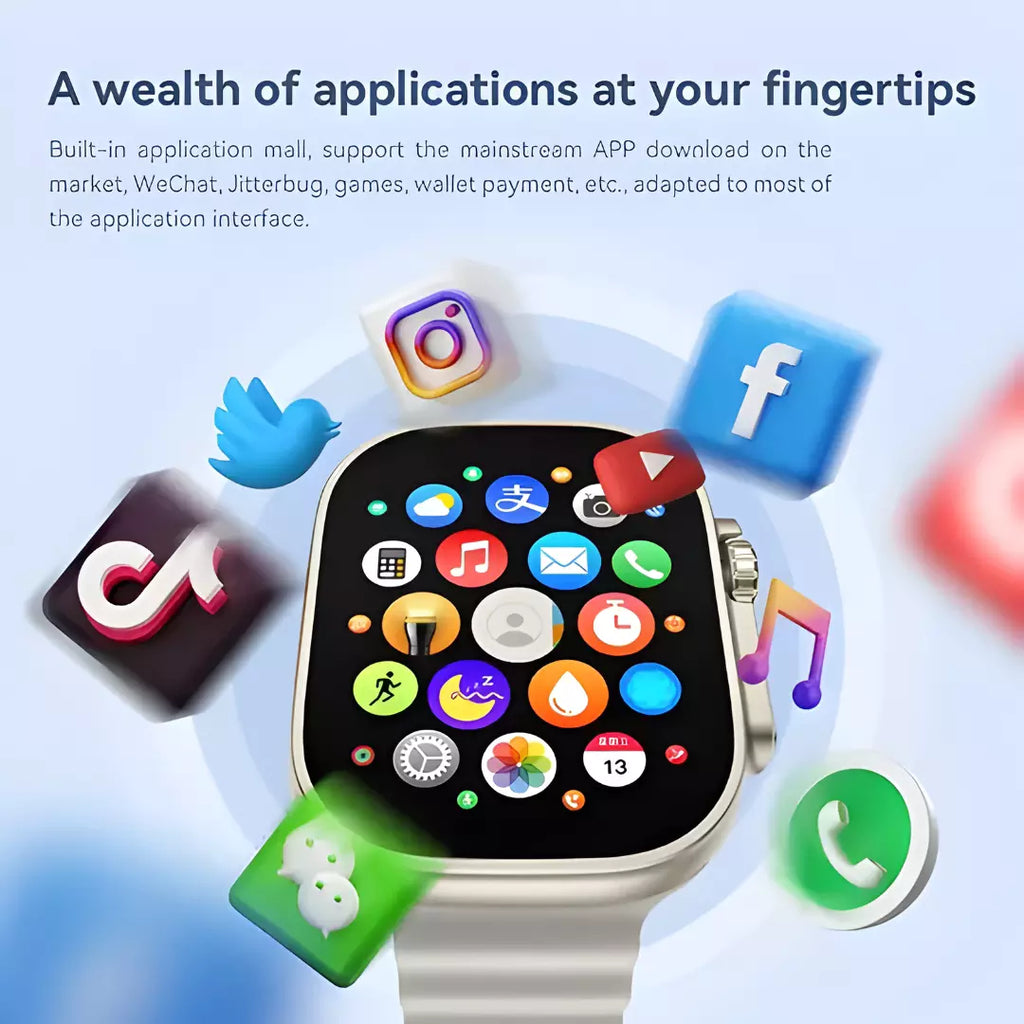 Smartwatch Howear Hw Ultra2 4G 2/64gb 7 Pulseiras Android Amoled 2 Cameras Wifi