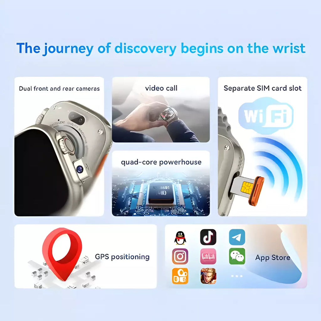 Smartwatch Howear Hw Ultra2 4G 2/64gb 7 Pulseiras Android Amoled 2 Cameras Wifi