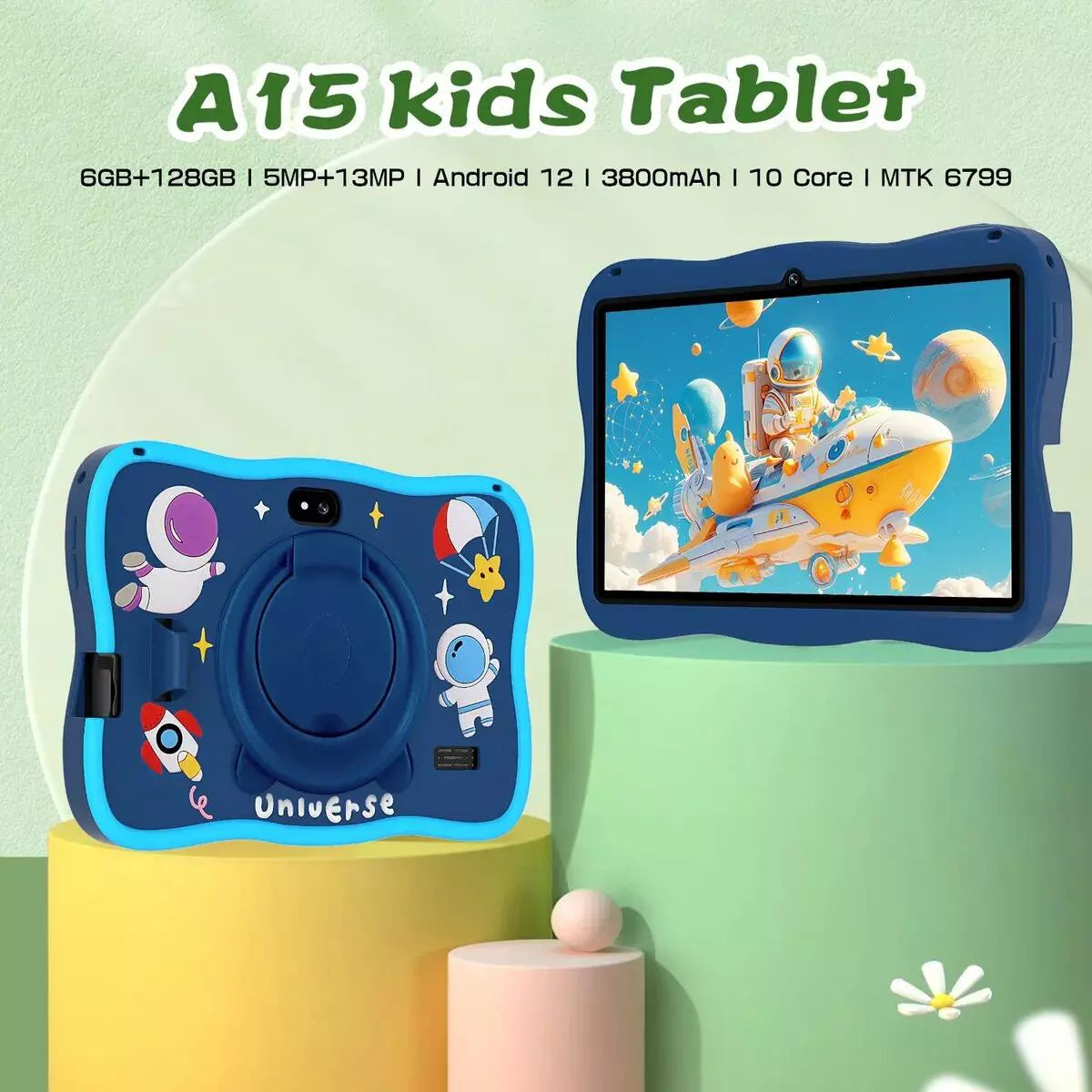Tablet Infantil Kids Astronauta 6/128GB Com Caneta Touch e Acessorios